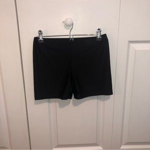 Black tight mini shorts